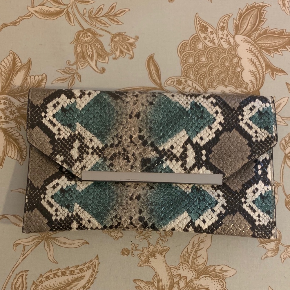 NWT Snakeskin Clutch
